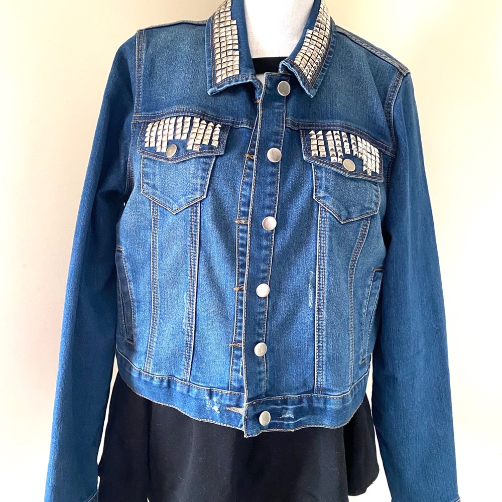 Forever 21 plus studded denim jacket
